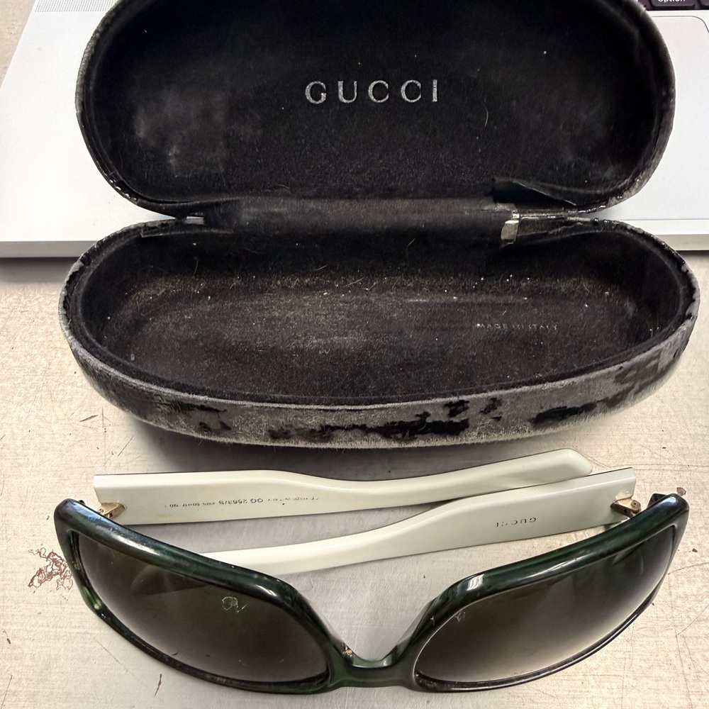 Gucci Emerald Green Rectangular Sunglasses - image 12